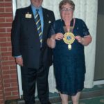 PID Phil Nathan and Bungay Lion president with the Sponsoring Lion club badge