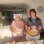 Moira and Louisa with their baskets