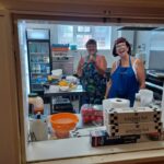 Robyn and Sandie preparing the food for the Witham Carnival Tea