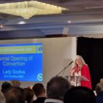 Lady Godiva speaks to the Convention