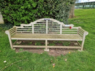 bench at Thiepval Memorial donated by District 105E to those that lost their life in WW1