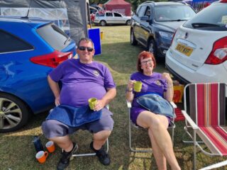 Rick and Sandie taking a well earned break!