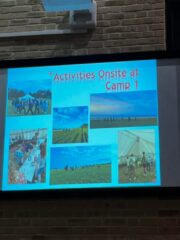 Slideshow on the screen of what the Boys Brigade camp got up to last year