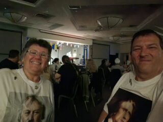 Robyn and Rick at Cockney Night as Johannes Brahms and Franz Liszt