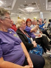 Robyn, Angela, Sandie (voting) and Tony at Convention