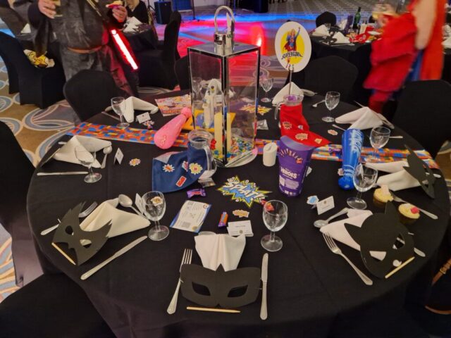 Our table at Lego - Superheroes night