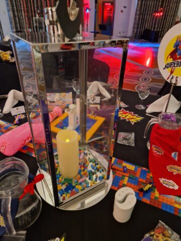 Our table at Lego - Superheroes night