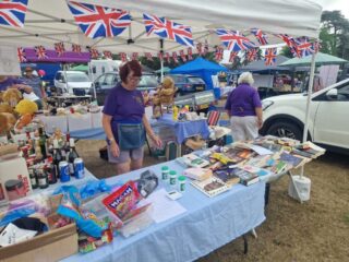 Sandie setting out the 2nd hand books