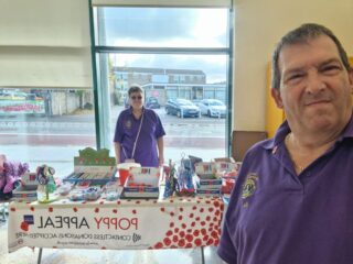 Robyn and Rick at the Poppy Stall at Morrisons, Hadleigh Robyn and Rick at the Poppy Stall at Morrisons, Hadleigh