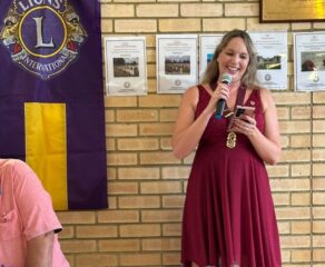 Zone Chair Susie Toasting Lions International