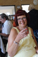 Sandie enjoying a drink Sandie enjoying a drink