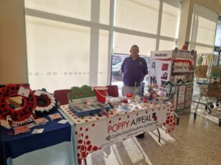 Rick at the Poppy Stall at Morrisons, Hadleigh Rick at the Poppy Stall at Morrisons, Hadleigh