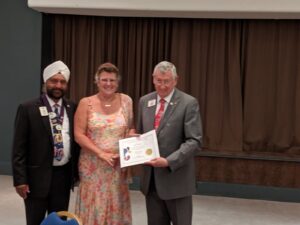 Robyn presented with her 1st International Presidents Certificate Of Appreciation