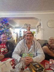 Louisa and Rick with the 'Stick A Sprout' game