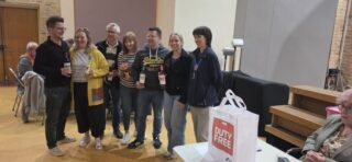 President Louisa with the winning team and their prizes