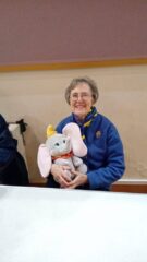 Jeanie from Eastwood Lions with her raffle prize